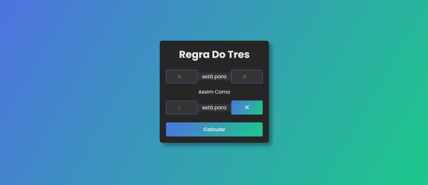 Calculadora de regra de três